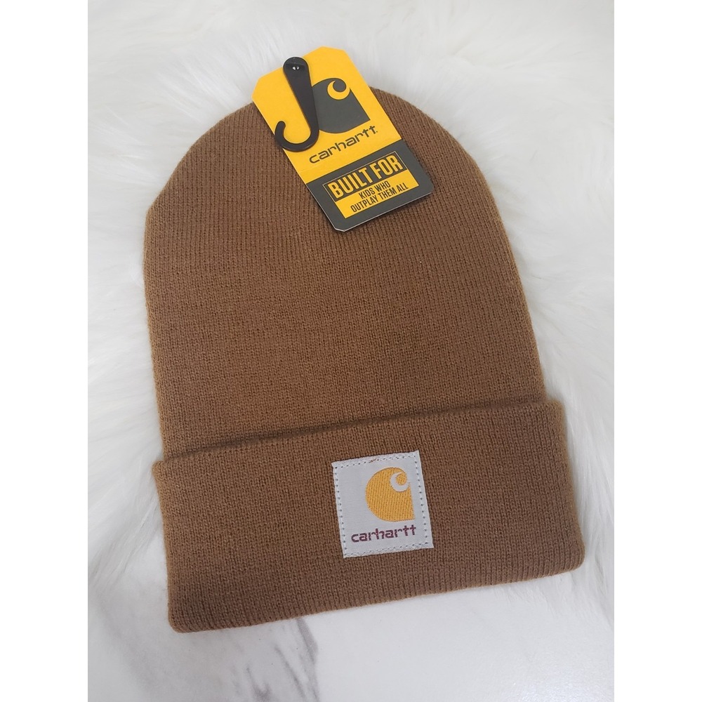 NEW - Carhartt Kids Toddler Watch Hat Brown Beanie Work‎ Logo